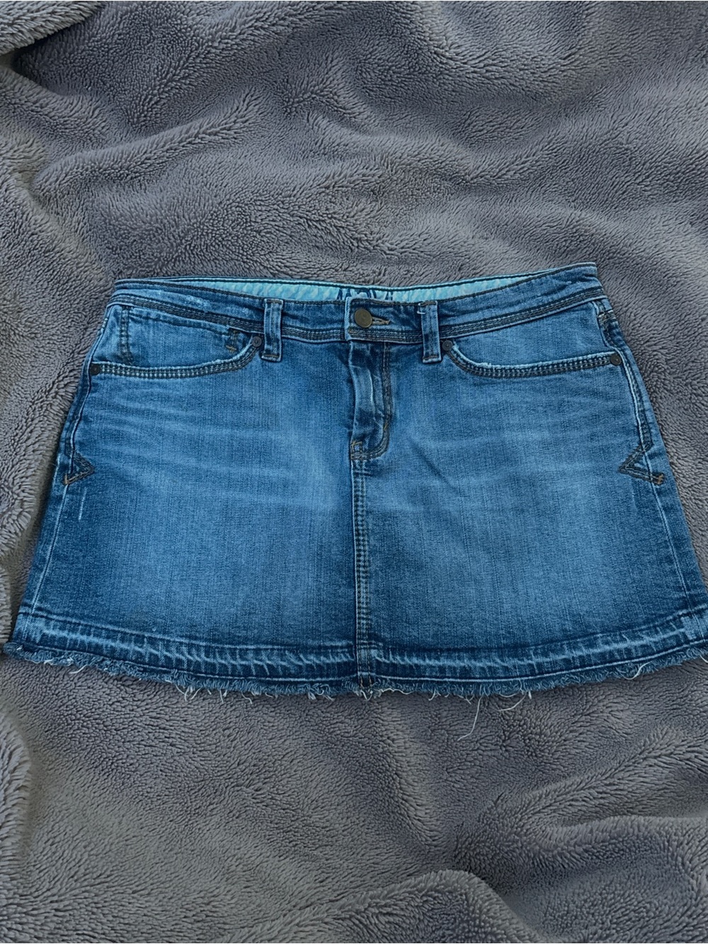MAVI Vintage Classic Blue Denim Mini Skirt With Embroidery